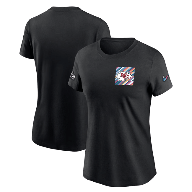 Women's Kansas City Chiefs Black 2023 Crucial Catch Sideline Tri-Blend T-Shirt(Run Small)